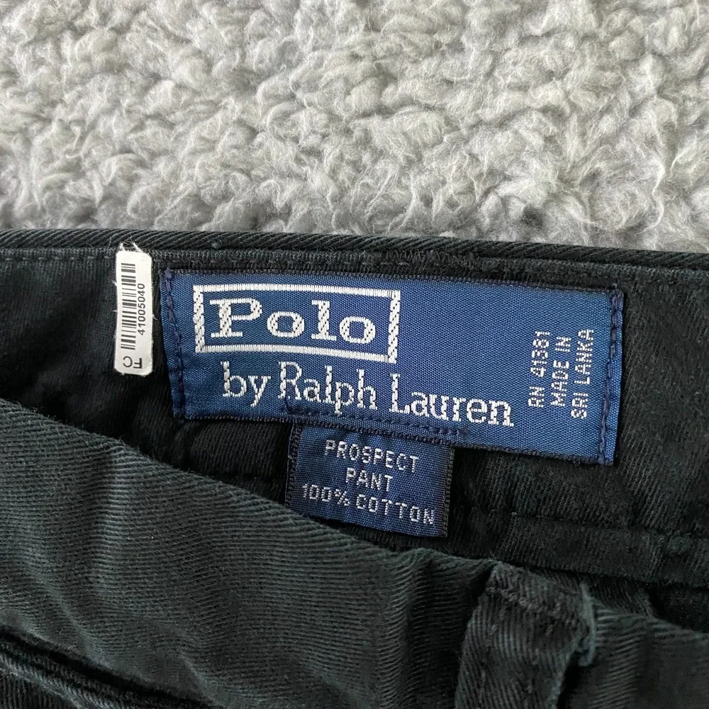 VTG Polo Ralph Lauren Prospect Pants Mens 38x32 fits 36x30 Chino Preppy Black